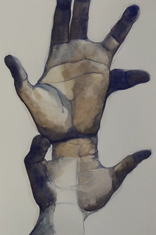 Image similar to watercolor hand by marlene dumas