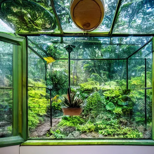 Image similar to inside a terrarium looking out