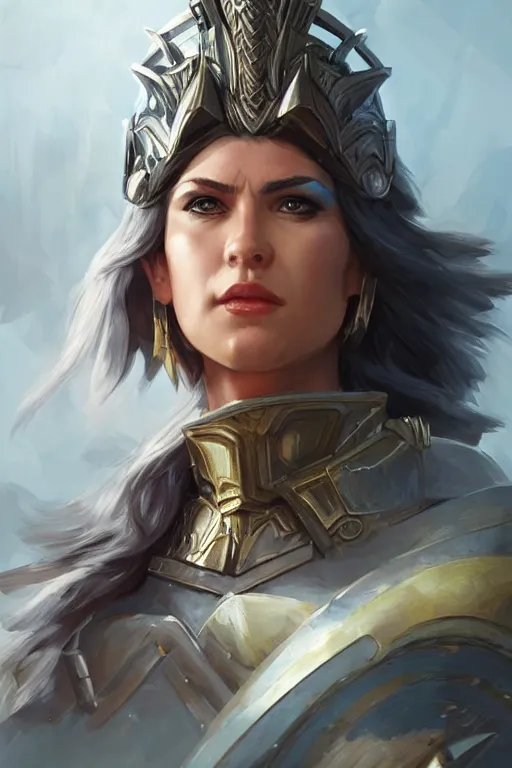 Image similar to amazon valkyrie athena, d & d, fantasy, portrait, highly detailed, headshot, digital painting, trending on artstation, concept art, sharp focus, illustration, art by artgerm and greg rutkowski and magali villeneuve