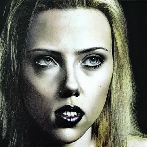 Image similar to “Scarlett Johansson portrait, H. R. Giger”