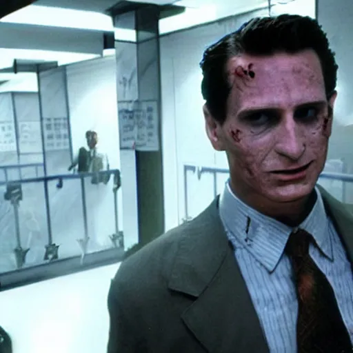 Prompt: Patrick Bateman in Call of Duty Zombies