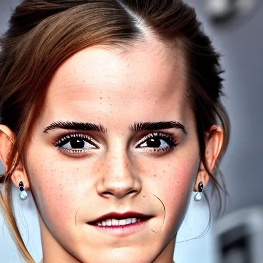 Image similar to emma watson with a full beard and mustache