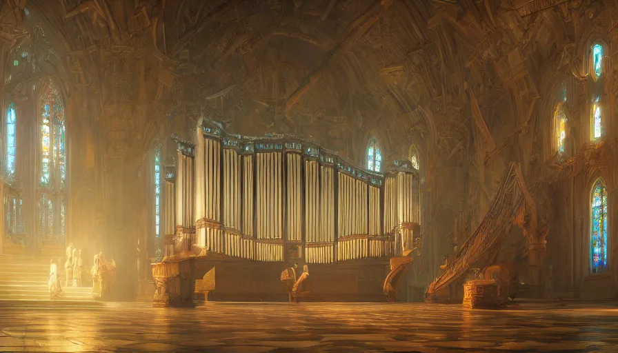 Prompt: highly detailed subjective painting outlining the most unmistakably eternally beautiful organic pipe organ in existence by greg rutkowski, by james paick, by mokoto shinkai, by hernando gaswater, 4 k resolution, octane render, vibrant uplifting color scheme