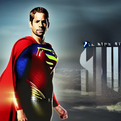 Image similar to if Paul Walker was Superman epic, cool, photo realistic, 4k, high detail