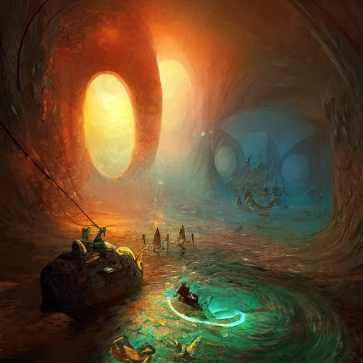 Image similar to a mind forever voyaging, fantasy, sea, cosmos, eternity, marc simonetti