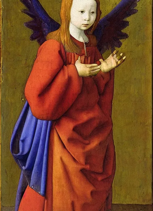 Image similar to angel wings, Medieval painting by Jan van Eyck, Johannes Vermeer