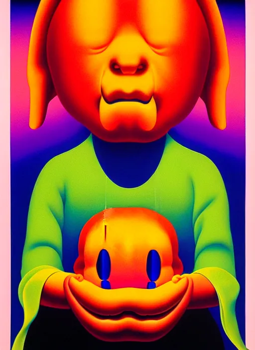 Image similar to devil by shusei nagaoka, kaws, david rudnick, airbrush on canvas, pastell colours, cell shaded, 8 k