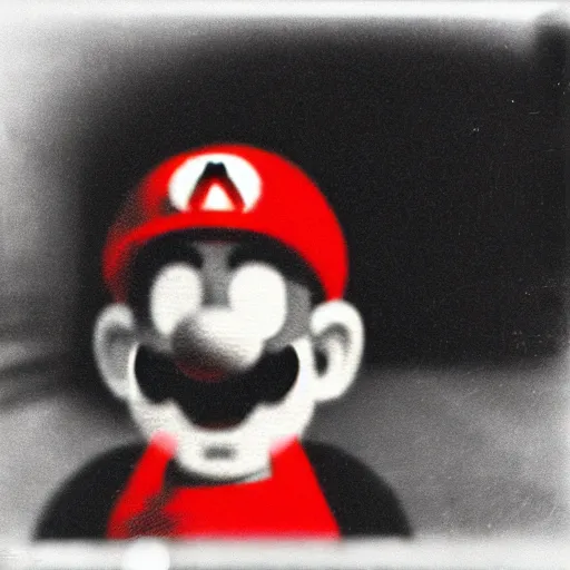 Image similar to 12mm pentax k1000 macro photograph, grainy abstract experimental expired film photo, of real human Video Game Character Super Mario, angry in the 1960s