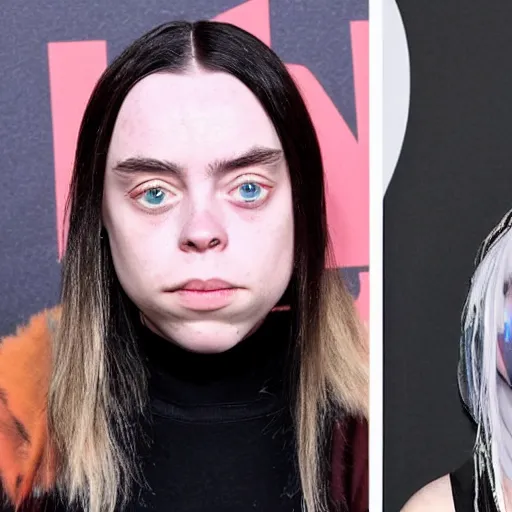 Image similar to willem dafoe and billie eilish have a daughter