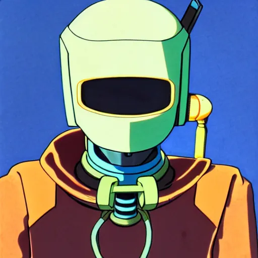 Image similar to portrait of canti the robot from flcl anime, he is holding a valorant style sniper rifle