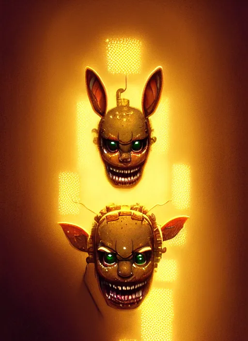 Image similar to portrait of springtrap, intricate, elegant, glowing lights, highly detailed, digital painting, artstation, concept art, sharp focus, illustration, art by wlop, mars ravelo and greg rutkowski