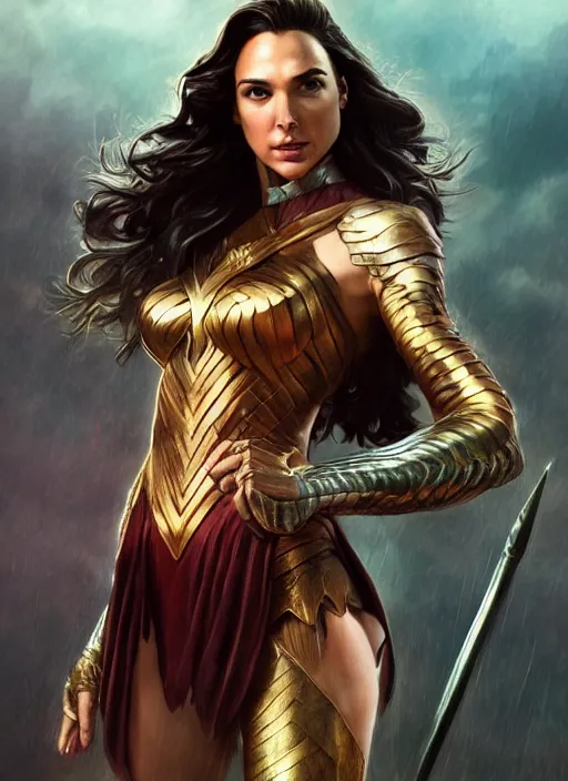 Prompt: Gal Gadot as Hell Lord, full body shot, epic, fantasy, intricate, elegant, volumetric lighting, highly detailed, digital painting, 4k, HDR, concept art, smooth, sharp focus, illustration, art by artgerm and alex ross and alphonse mucha