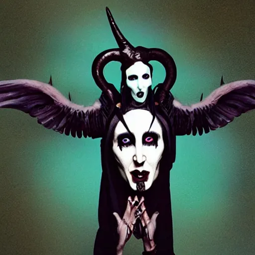 Prompt: marilyn manson as baphomet