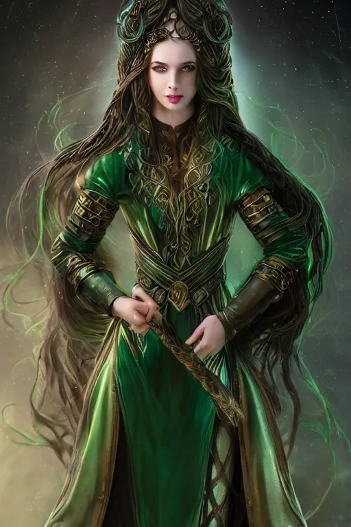 a muse of beauty, Elf Queen Nissa Genesis Mage, green | Stable ...