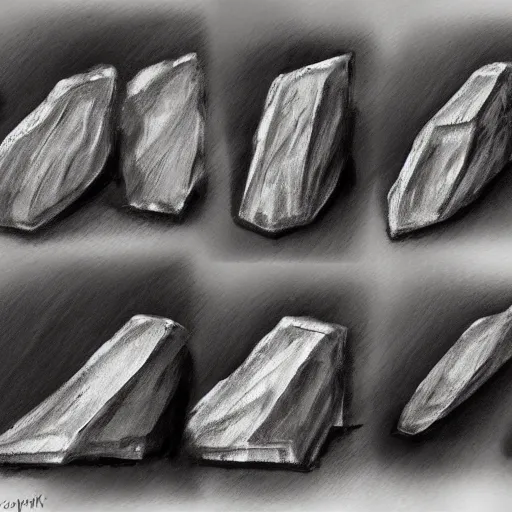 Image similar to rock sketches study, spikey rocks, painterly