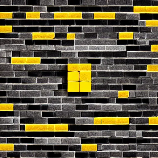 Prompt: a single yellow brick surrounded by many black bricks, photorealistic, photography, vignette, very detailed, 4 k