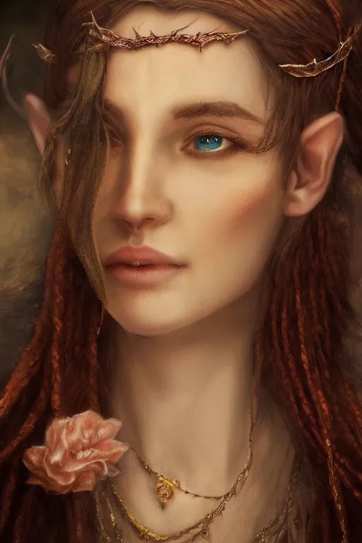 Image similar to portrait of beautiful elvish goddess , 8k, highly detailed, sharp, realistic