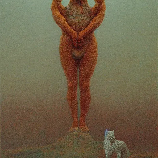 Image similar to fursona by Beksinski