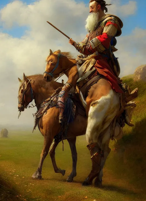 Prompt: don quixote and eeyore, digital art by eugene de blaas and ross tran, vibrant color scheme, intricately detailed, in the style of romanticism, cinematic, artstation, greg rutkowski