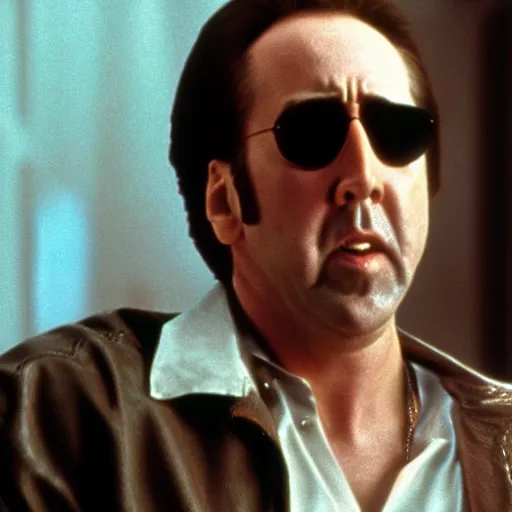 Prompt: movie still of nicolas cage in the big lebowski, 4 k