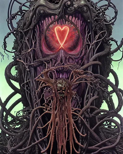 Prompt: the platonic ideal of flowers and roots of cletus kasady ultimate carnage dementor doctor doom gorgon chtulu nazgul, charybdis, medusa detailed, intricate, hyperrealism, intense, scary, decay, dmt, art by brock hofer and artgerm, moebius, greg rutkowski, alphonse mucha