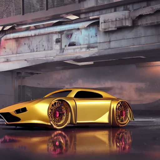 Prompt: car : motherboard forms designed by zaha hadid, a bit of graffiti forms sci-fi futuristic ultra realistic photography, keyshot render, octane render, unreal engine 5 render, high oiled liquid glossy specularity reflections, ultra detailed, golden hour, dramatic lighting 4k, 8k, 16k in the style ofblade runner 2049 Cyberpunk 2077 ghost in the shell thor 2 marvel film : tilt shift: sharp focus