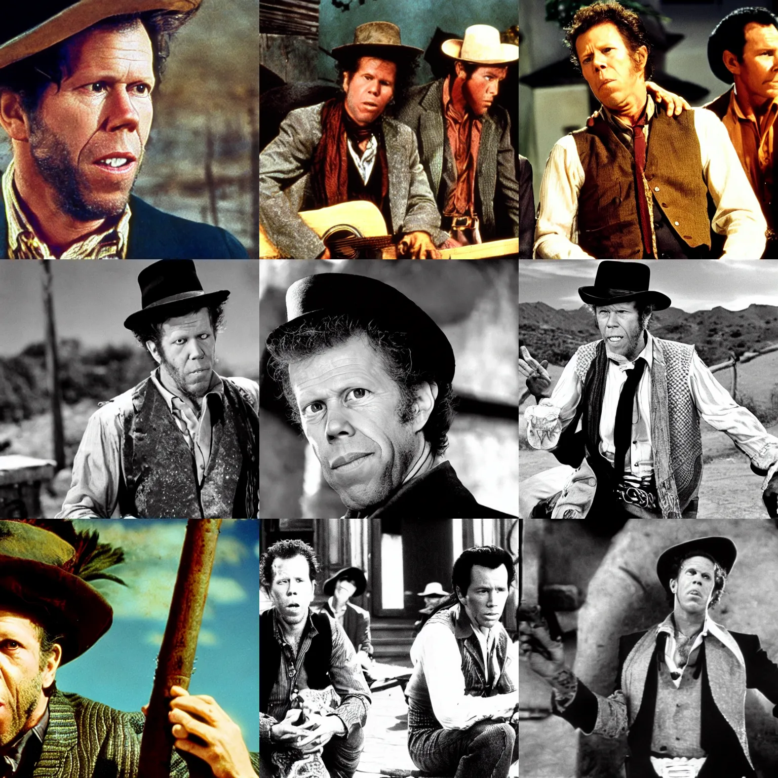 Prompt: tom waits in the three amigos