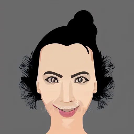 Prompt: a portrait of a woman, vector illustration