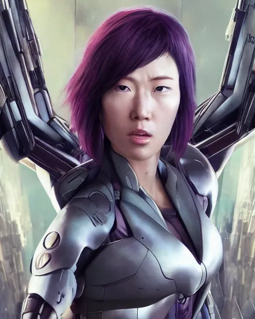 Image similar to weta disney pixar movie still portrait photo of motoko kusanagi the major ghost in the shell : : as cyborg woman by pixar : : by weta, wlop, ilya kuvshinov, rossdraws, artgerm, maxim cover, octane render, anime, octane render, 3 d, volumetric lighting, anti aliasing, raytracing : :