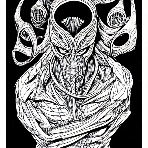 Image similar to clean simple line art of a terrifying monster from folklore. no background. well composed, clean coloring book page, beautiful detailed art. coloring book line art by steve ditko and jack kirby and greg rutkowski