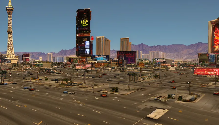 Prompt: Las Vegas in GTA V, hyperdetailed, artstation, cgsociety, 8k