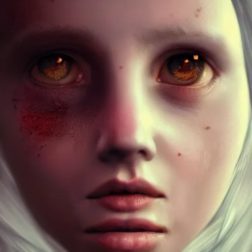 Prompt: I've had a rough day, healthcare worker, perfect eyes, full body shot, portrait, sad, tiredfantasy, beautiful face, medieval, vivid colors, elegant, concept art, sharp focus, digital art, Hyper-realistic, 4K, Unreal Engine, Highly Detailed, HD, Dramatic Lighting by Brom, trending on Artstation