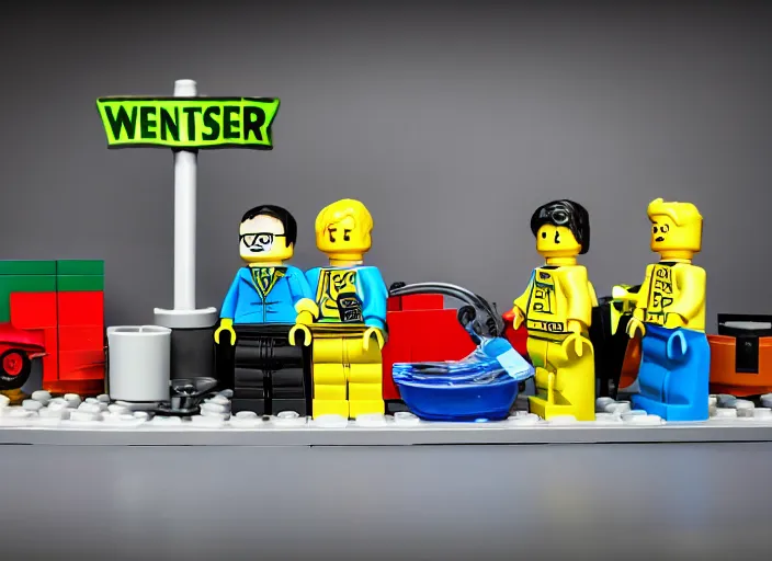 Image similar to product photo still of walter white breaking bad car wash lego playset, 8 k, 1 2 0 mm macro, f 1. 8, studio lighting, key light