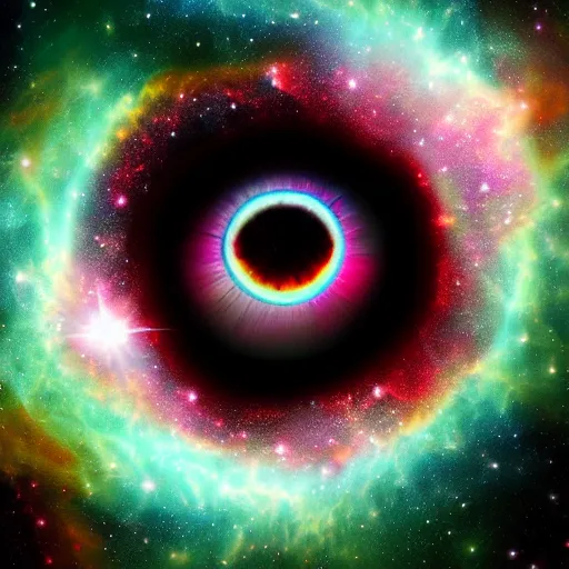 Prompt: A nebula in the shape of god's eye, digital art