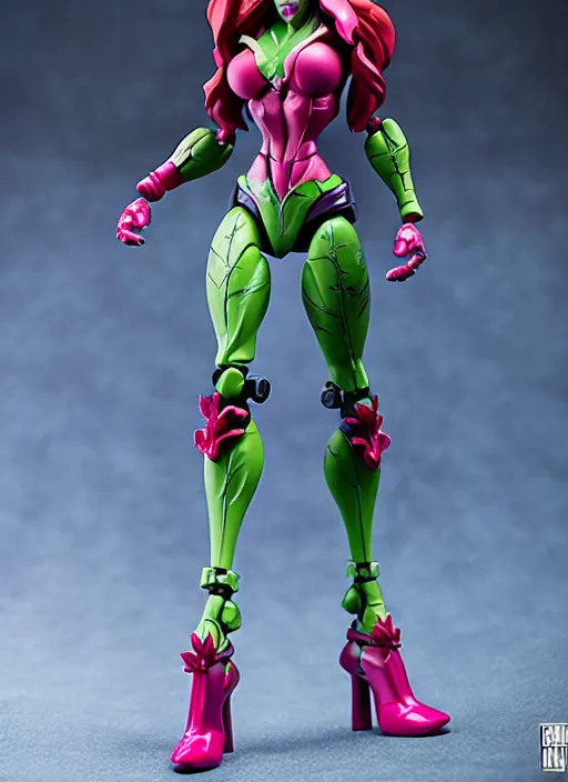 Image similar to Transformers Poison Ivy action figure from Transformers: Kingdom, symmetrical details, by Hasbro, Takaratomy, Don Bluth, tfwiki.net photography, product photography, official media