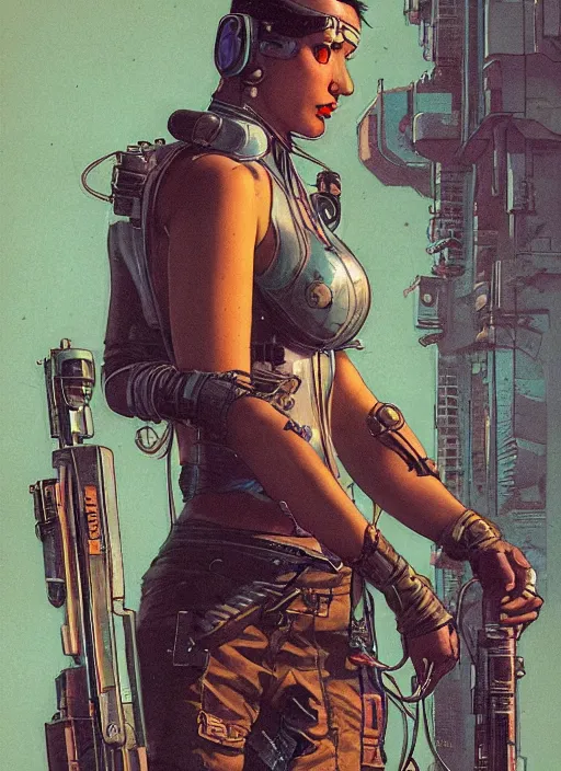 Image similar to cyberpunk jujitsu mercenary. portrait by mœbius and will eisner and gil elvgren and pixar. realistic proportions. cyberpunk 2 0 7 7, apex, blade runner 2 0 4 9 concept art. cel shading. attractive face. thick lines.