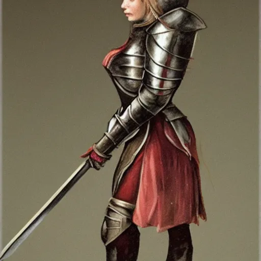 Image similar to Female Knight holding sword