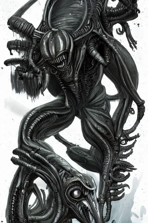 Prompt: xenomorph movie concept by micheal kutsche