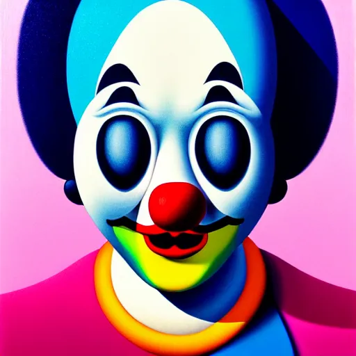 Image similar to sad clown by shusei nagaoka, kaws, david rudnick, airbrush on canvas, pastell colours, cell shaded, 8 k