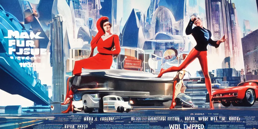 Prompt: still image from a retro futurism themed film about man who sells tupperware called tupperworld, cinematic, widescreen, imax, retro futurism fashion and architecture, movement, movie poster