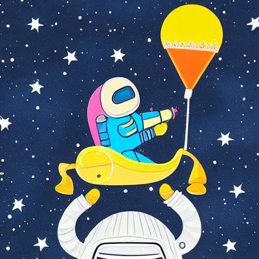 Image similar to astronaut riding an elephant in space