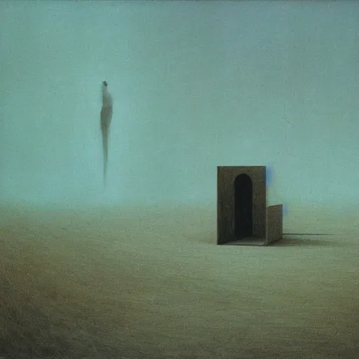 Image similar to Vessel. Vacant. Desolation. Unsettling. Zdzisaw Beksinski