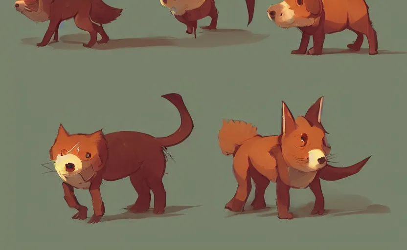 Prompt: a cute animal pet by atey ghailan, character art, character turn around sheet trending on artstation