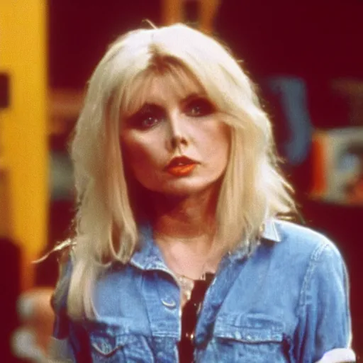 Image similar to high quality still of young Debbie Harry guest starring on That 70s Show