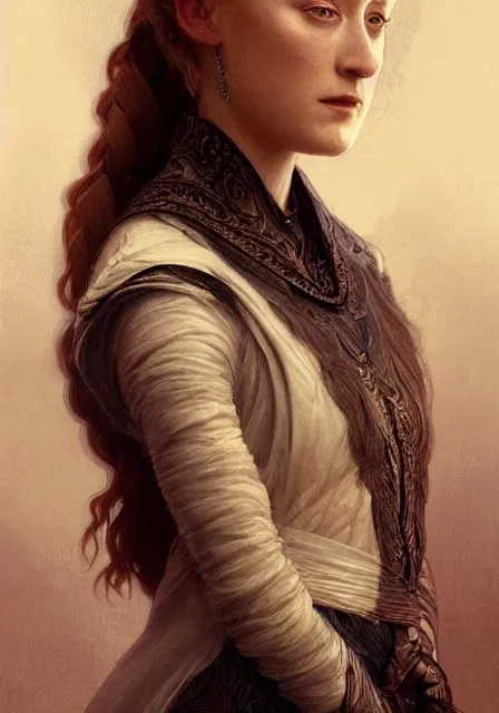 Image similar to sansa saoirse ronan mummy, intricate, elegant, highly detailed, digital painting, artstation, concept art, smooth, sharp focus, illustration, art by artgerm and greg rutkowski and alphonse mucha and william - adolphe bouguereau