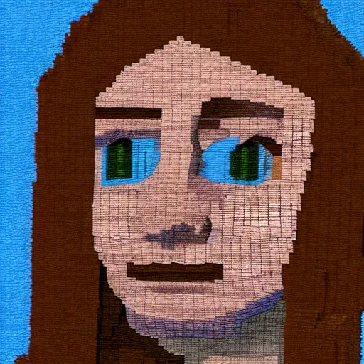 Prompt: painting of minecraft dirt block, high definition picture of a painting of a person with a minecraft dirt block as a head on a wall, with only the body of the mona lisa