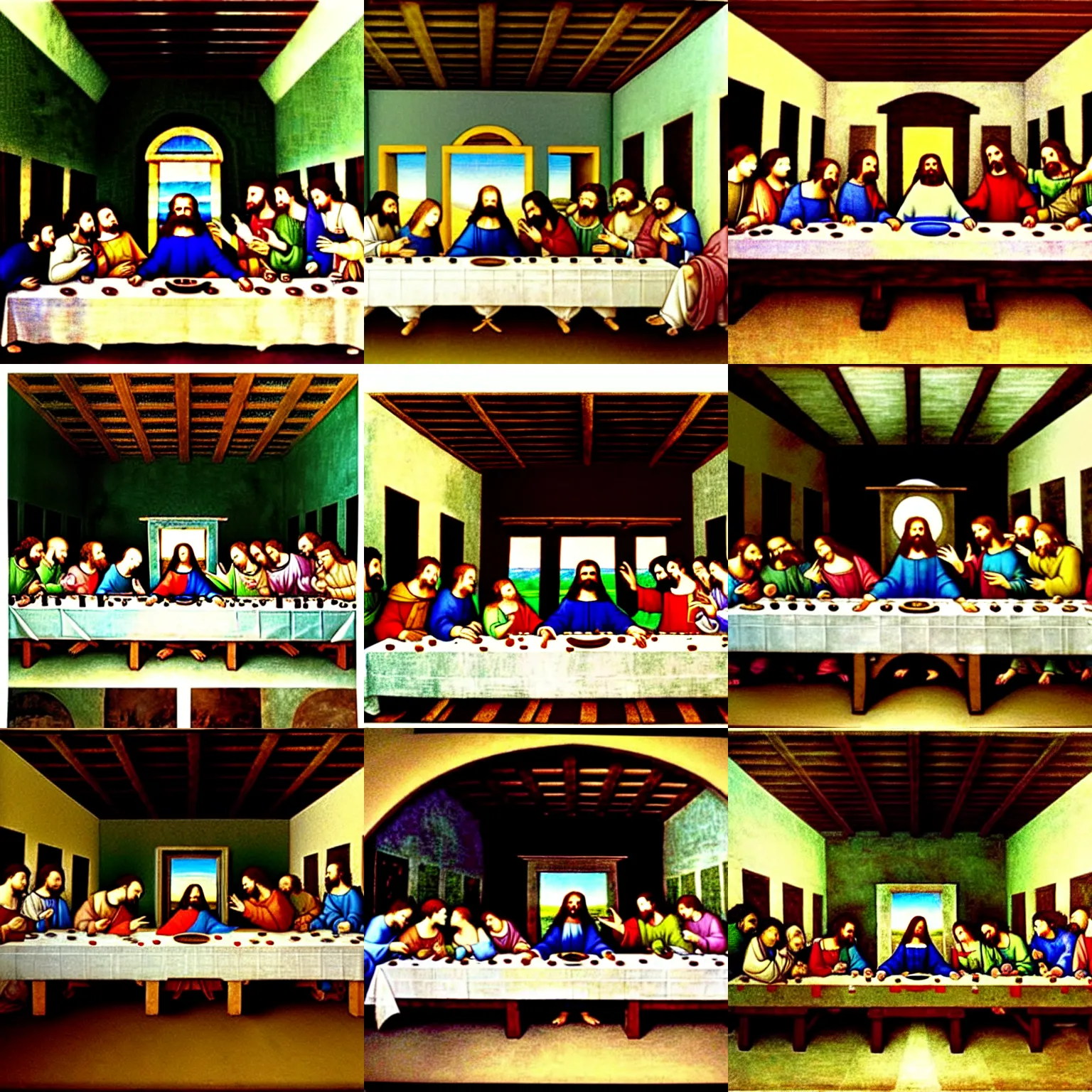 Prompt: the last supper by leonardo da vinci in the style of studio ghibli.