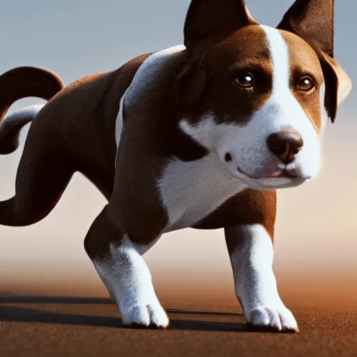 Image similar to a dog is a cat, and a truck is a plane, octane render