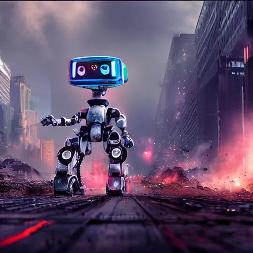 Image similar to apocalyptic, a robot is planing the creation of a new future city on a big screen. smoke. volumetric lighting, sharp focus, ultra detailed, cgsociety - w 1 0 2 4 - n 8 - i