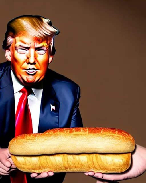 Image similar to donald trump made out of bread